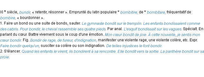 Définition bondir ACAD 1986