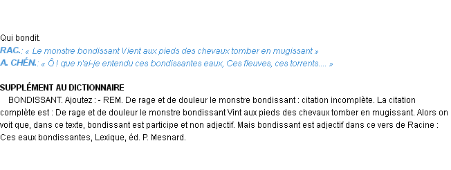 Définition bondissant Emile Littré