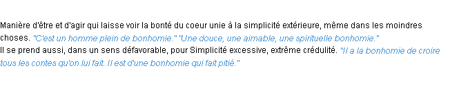 Définition bonhomie ACAD 1932