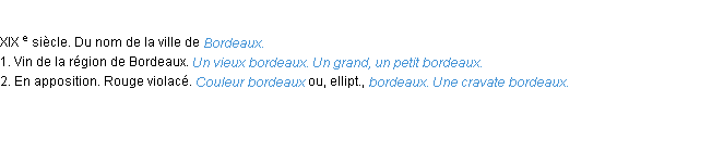 Définition bordeaux ACAD 1986