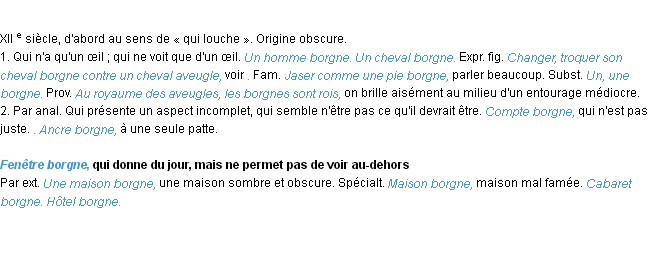 Définition borgne ACAD 1986