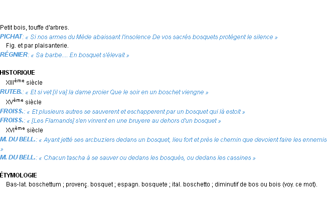 Définition bosquet Emile Littré