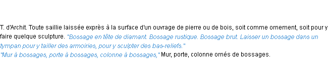 Définition bossage ACAD 1835