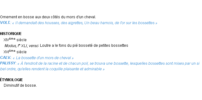 Définition bossette Emile Littré