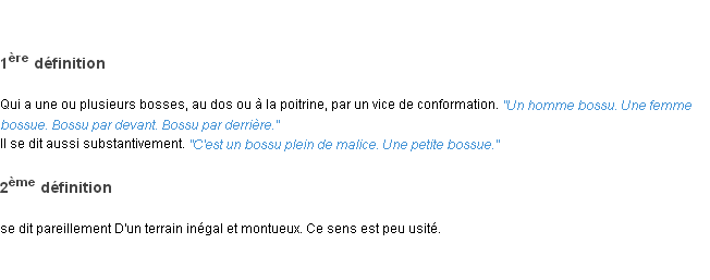 Définition bossu ACAD 1835