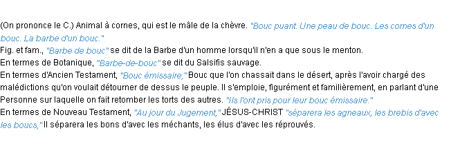 Définition bouc ACAD 1932