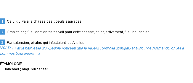 Définition boucanier Emile Littré