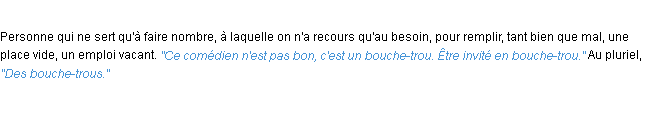 Définition bouche-trou ACAD 1932