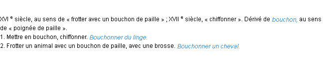 Définition bouchonner ACAD 1986