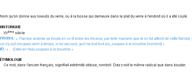 Définition boudine Emile Littré