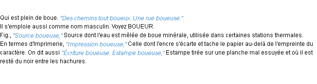 Définition boueux ACAD 1932