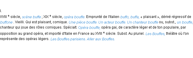 Définition bouffe ACAD 1986