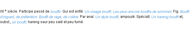 Définition bouffi ACAD 1986