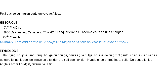 Définition bougette Emile Littré