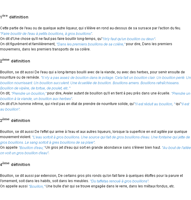 Définition bouillon ACAD 1798