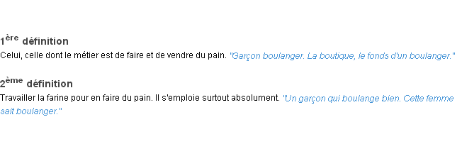 Définition boulanger ACAD 1932