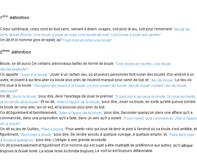Définition boule ACAD 1798