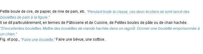 Définition boulette ACAD 1932