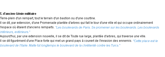 Définition boulevard ACAD 1932