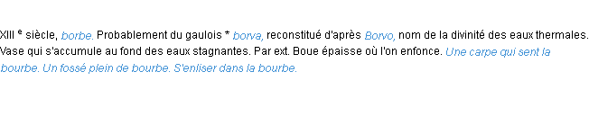 Définition bourbe ACAD 1986