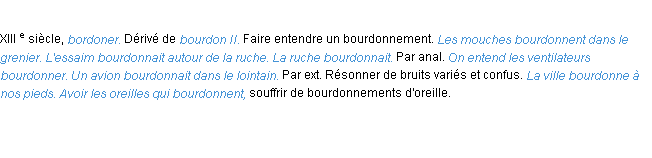 Définition bourdonner ACAD 1986