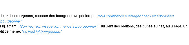 Définition bourgeonner ACAD 1835