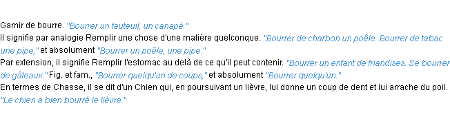 Définition bourrer ACAD 1932