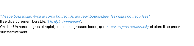 Définition boursouflé ACAD 1798