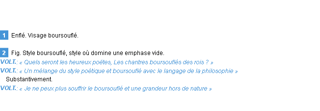 Définition boursouflé Emile Littré