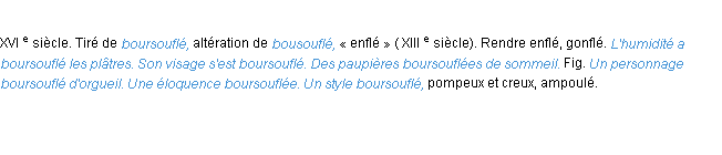 Définition boursoufler ACAD 1986