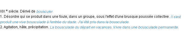 Définition bousculade ACAD 1986