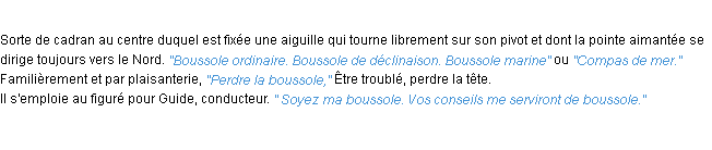 Définition boussole ACAD 1932