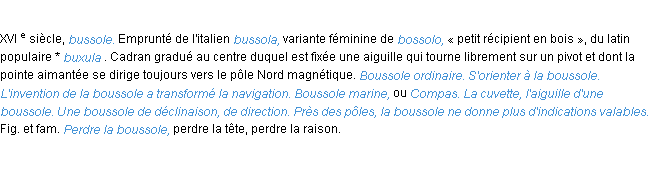 Définition boussole ACAD 1986