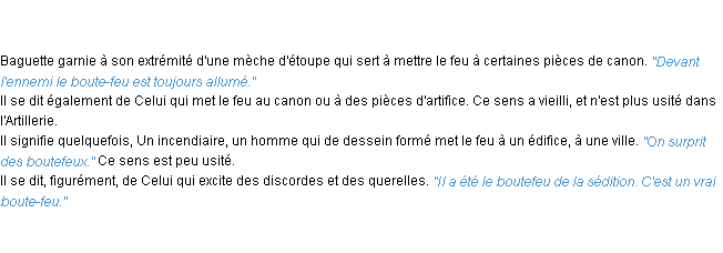 Définition boute-feu ACAD 1835