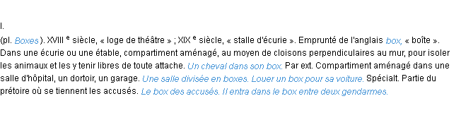 Définition box ACAD 1986