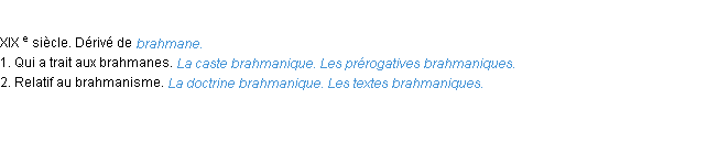 Définition brahmanique ACAD 1986