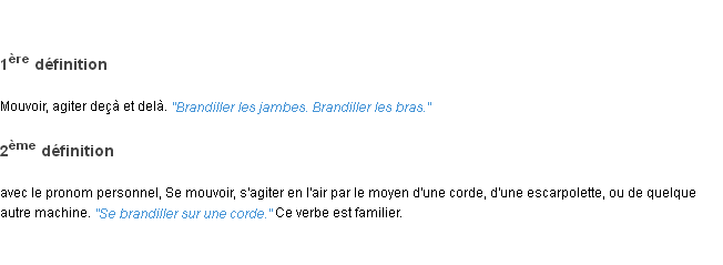 Définition brandiller ACAD 1835