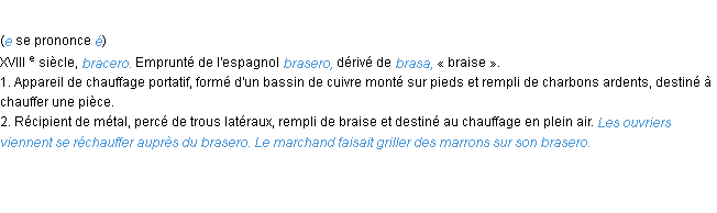 Définition brasero ACAD 1986