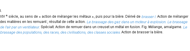 Définition brassage ACAD 1986