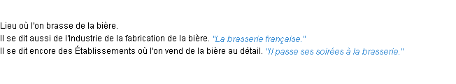 Définition brasserie ACAD 1932