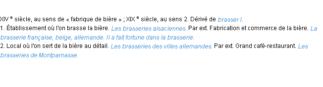 Définition brasserie ACAD 1986