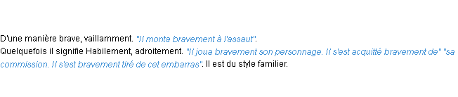 Définition bravement ACAD 1798