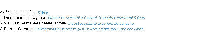 Définition bravement ACAD 1986