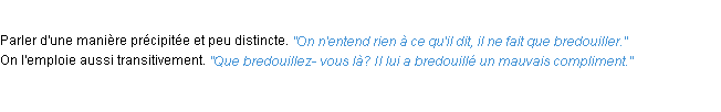 Définition bredouiller ACAD 1932