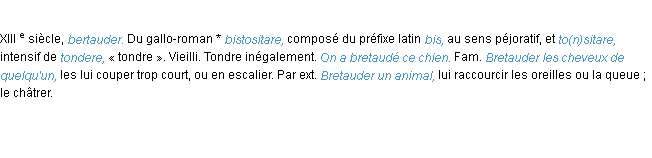 Définition bretauder ACAD 1986