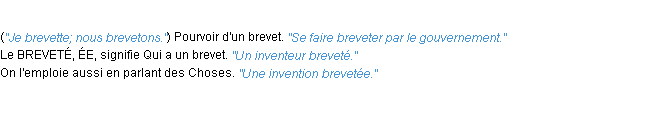 Définition breveter ACAD 1932