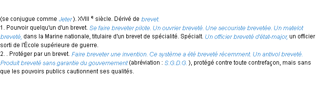 Définition breveter ACAD 1986