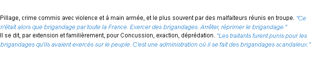 Définition brigandage ACAD 1932