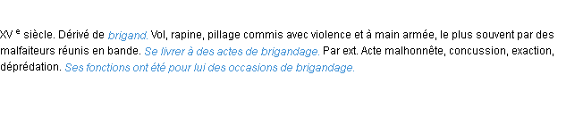 Définition brigandage ACAD 1986