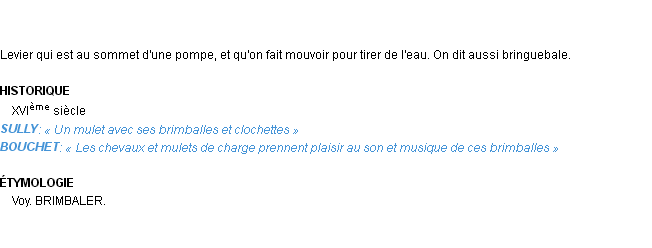 Définition brimbale Emile Littré